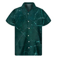Dark Green Marble Print Men's Short Sleeve Shirt