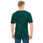 Dark Green Marble Print Men's T-Shirt
