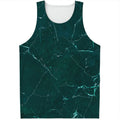 Dark Green Marble Print Men's Tank Top