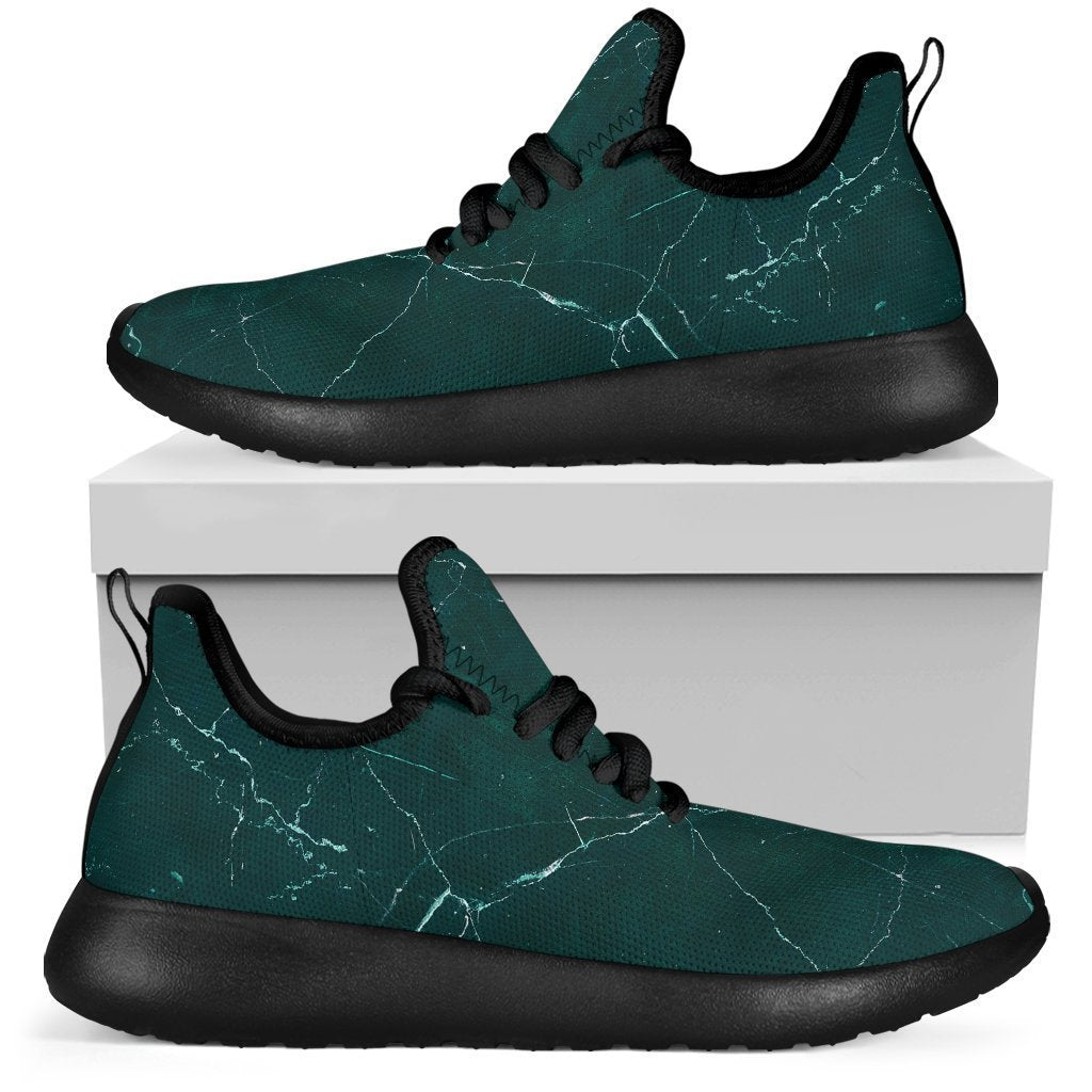 Dark Green Marble Print Mesh Knit Shoes GearFrost
