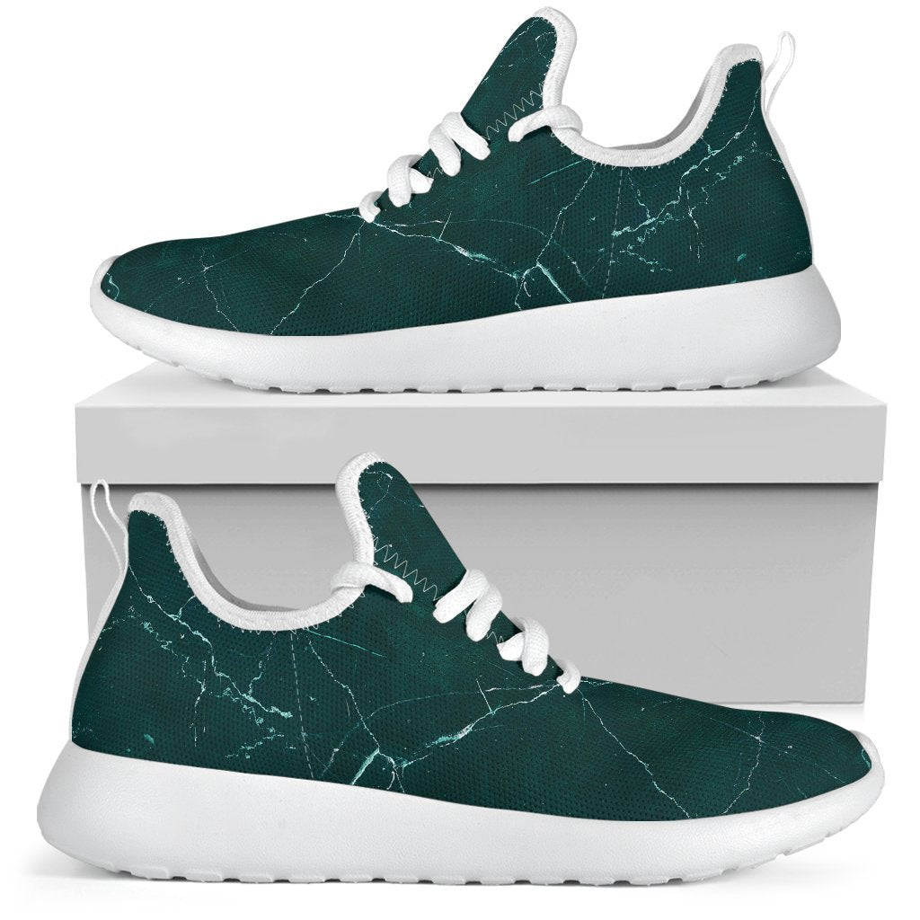 Dark Green Marble Print Mesh Knit Shoes GearFrost