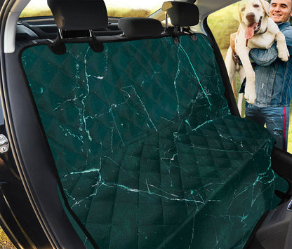 Dark Green Marble Print Pet Car Back Seat Cover