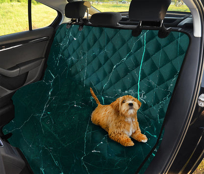 Dark Green Marble Print Pet Car Back Seat Cover