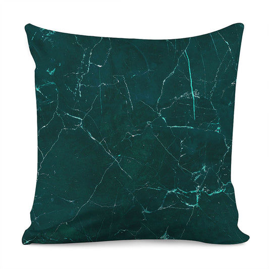 Dark Green Marble Print Pillow Cover