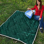 Dark Green Marble Print Quilt