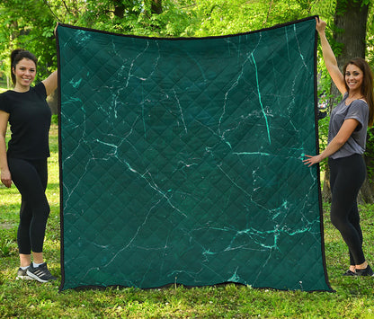 Dark Green Marble Print Quilt