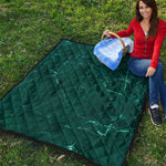 Dark Green Marble Print Quilt