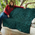 Dark Green Marble Print Quilt