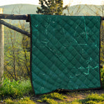 Dark Green Marble Print Quilt