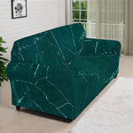 Dark Green Marble Print Sofa Cover