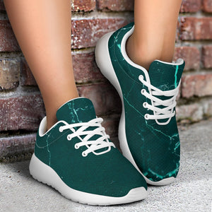 Dark Green Marble Print Sport Shoes GearFrost