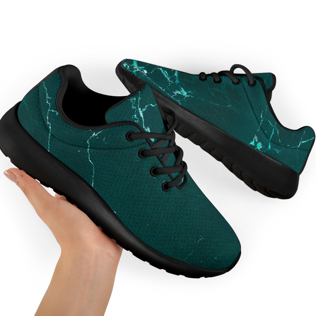 Dark Green Marble Print Sport Shoes GearFrost