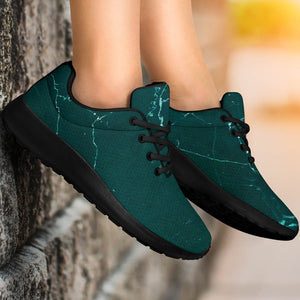 Dark Green Marble Print Sport Shoes GearFrost