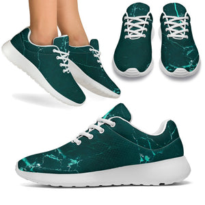 Dark Green Marble Print Sport Shoes GearFrost