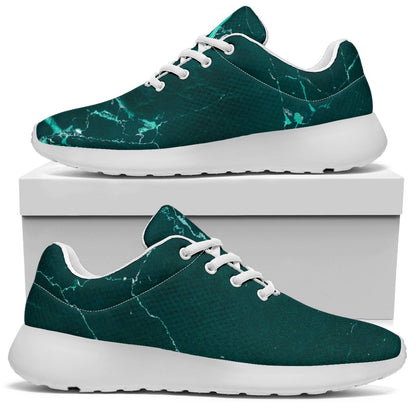 Dark Green Marble Print Sport Shoes GearFrost
