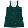 Dark Green Marble Print Women's Racerback Tank Top