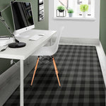 Dark Grey And Black Buffalo Check Print Area Rug