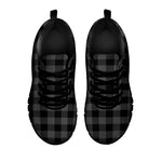 Dark Grey And Black Buffalo Check Print Black Sneakers