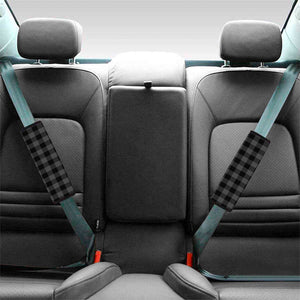 Dark Grey And Black Buffalo Check Print Car Seat Belt Covers