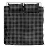 Dark Grey And Black Buffalo Check Print Duvet Cover Bedding Set