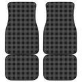 Dark Grey And Black Buffalo Check Print Front and Back Car Floor Mats