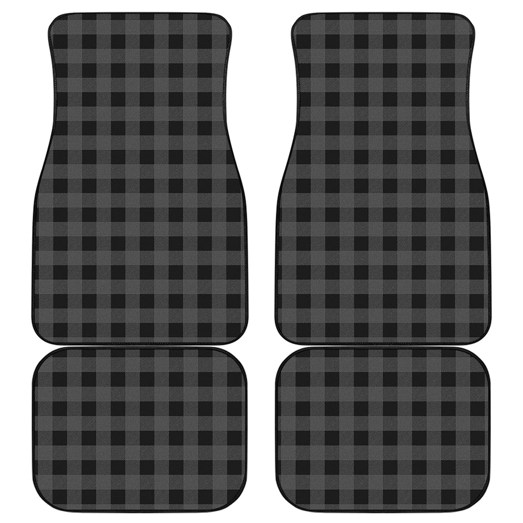 Dark Grey And Black Buffalo Check Print Front and Back Car Floor Mats