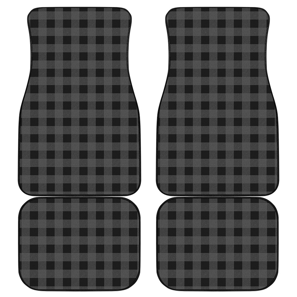 Dark Grey And Black Buffalo Check Print Front and Back Car Floor Mats