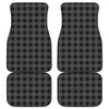 Dark Grey And Black Buffalo Check Print Front and Back Car Floor Mats