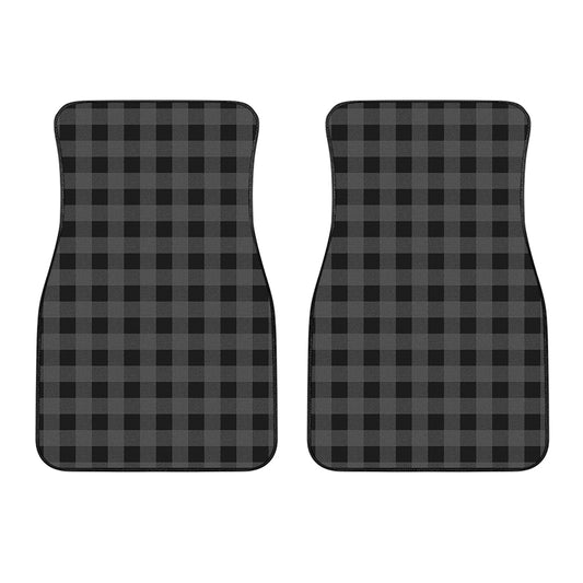 Dark Grey And Black Buffalo Check Print Front Car Floor Mats