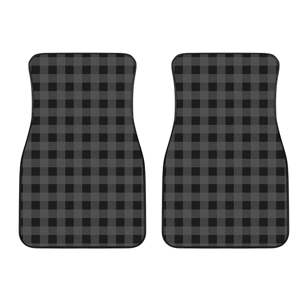 Dark Grey And Black Buffalo Check Print Front Car Floor Mats