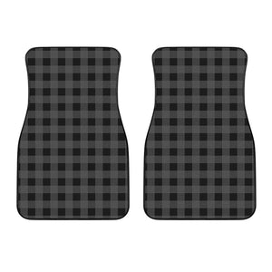 Dark Grey And Black Buffalo Check Print Front Car Floor Mats