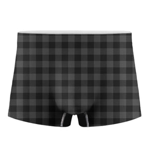 Dark Grey And Black Buffalo Check Print Men's Boxer Briefs