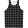 Dark Grey And Black Buffalo Check Print Men's Tank Top