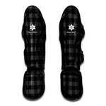 Dark Grey And Black Buffalo Check Print Muay Thai Shin Guard