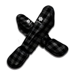 Dark Grey And Black Buffalo Check Print Muay Thai Shin Guard