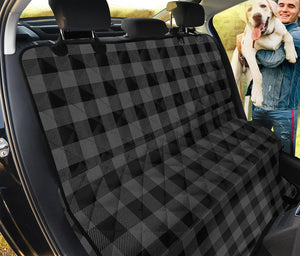 Dark Grey And Black Buffalo Check Print Pet Car Back Seat Cover