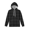 Dark Grey And Black Buffalo Check Print Pullover Hoodie