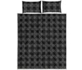 Dark Grey And Black Buffalo Check Print Quilt Bed Set