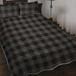 Dark Grey And Black Buffalo Check Print Quilt Bed Set