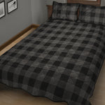 Dark Grey And Black Buffalo Check Print Quilt Bed Set