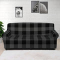 Dark Grey And Black Buffalo Check Print Sofa Cover