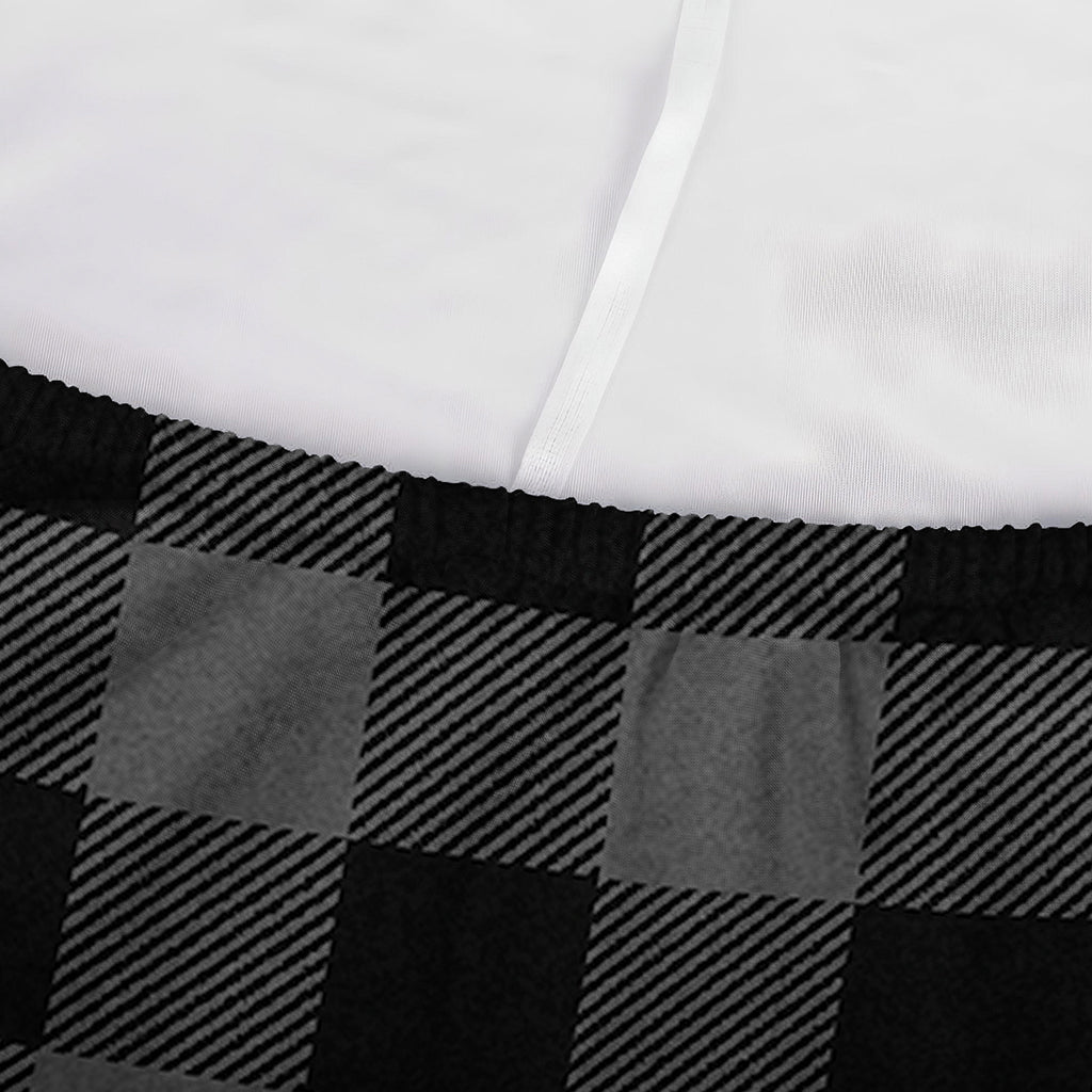 Dark Grey And Black Buffalo Check Print Sofa Cover