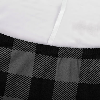 Dark Grey And Black Buffalo Check Print Sofa Cover