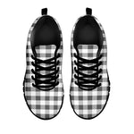 Dark Grey And White Gingham Print Black Sneakers