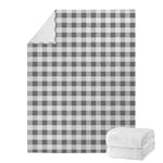 Dark Grey And White Gingham Print Blanket