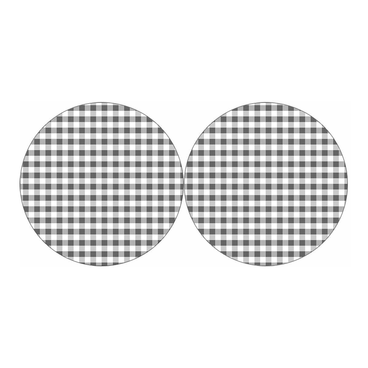 Dark Grey And White Gingham Print Car Coasters