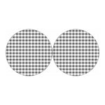 Dark Grey And White Gingham Print Car Coasters