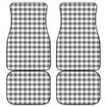 Dark Grey And White Gingham Print Front and Back Car Floor Mats