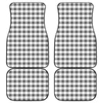 Dark Grey And White Gingham Print Front and Back Car Floor Mats