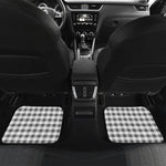 Dark Grey And White Gingham Print Front and Back Car Floor Mats